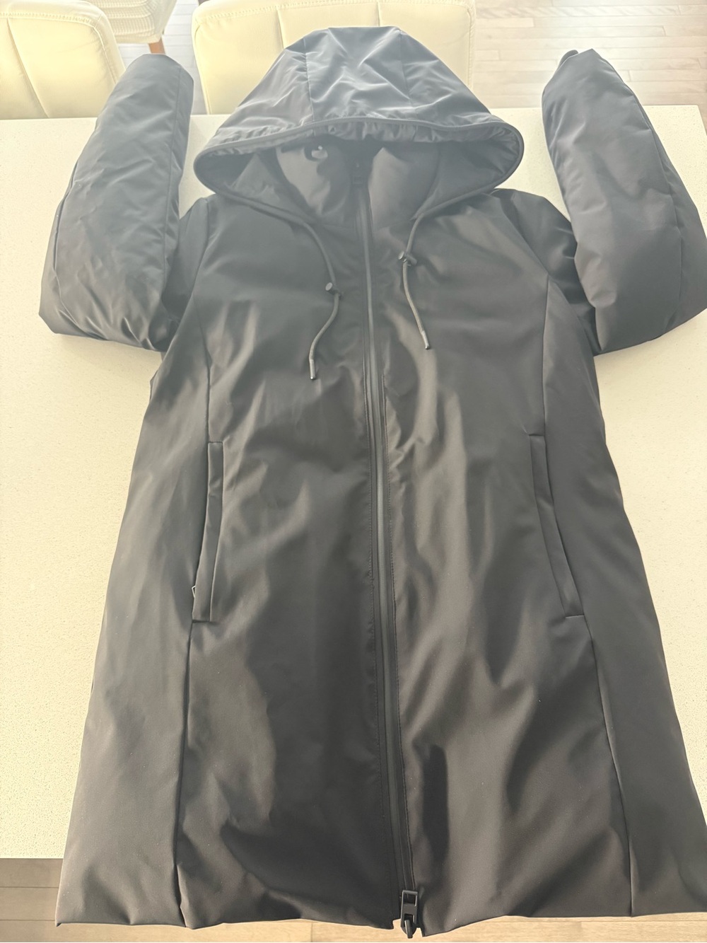 Zara Black Hooded Women's Coat